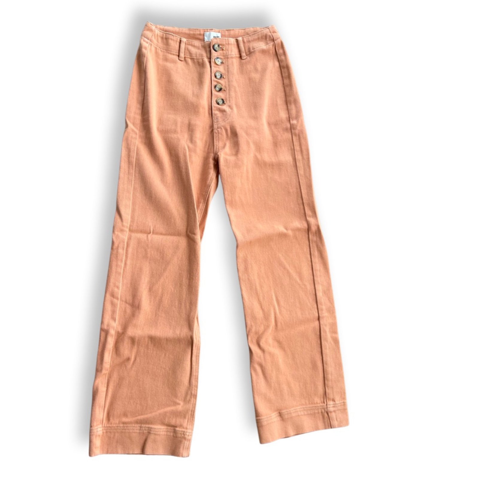 Amuse Society Orange Jeans Button Up Fly Wide Leg Pants Size XS