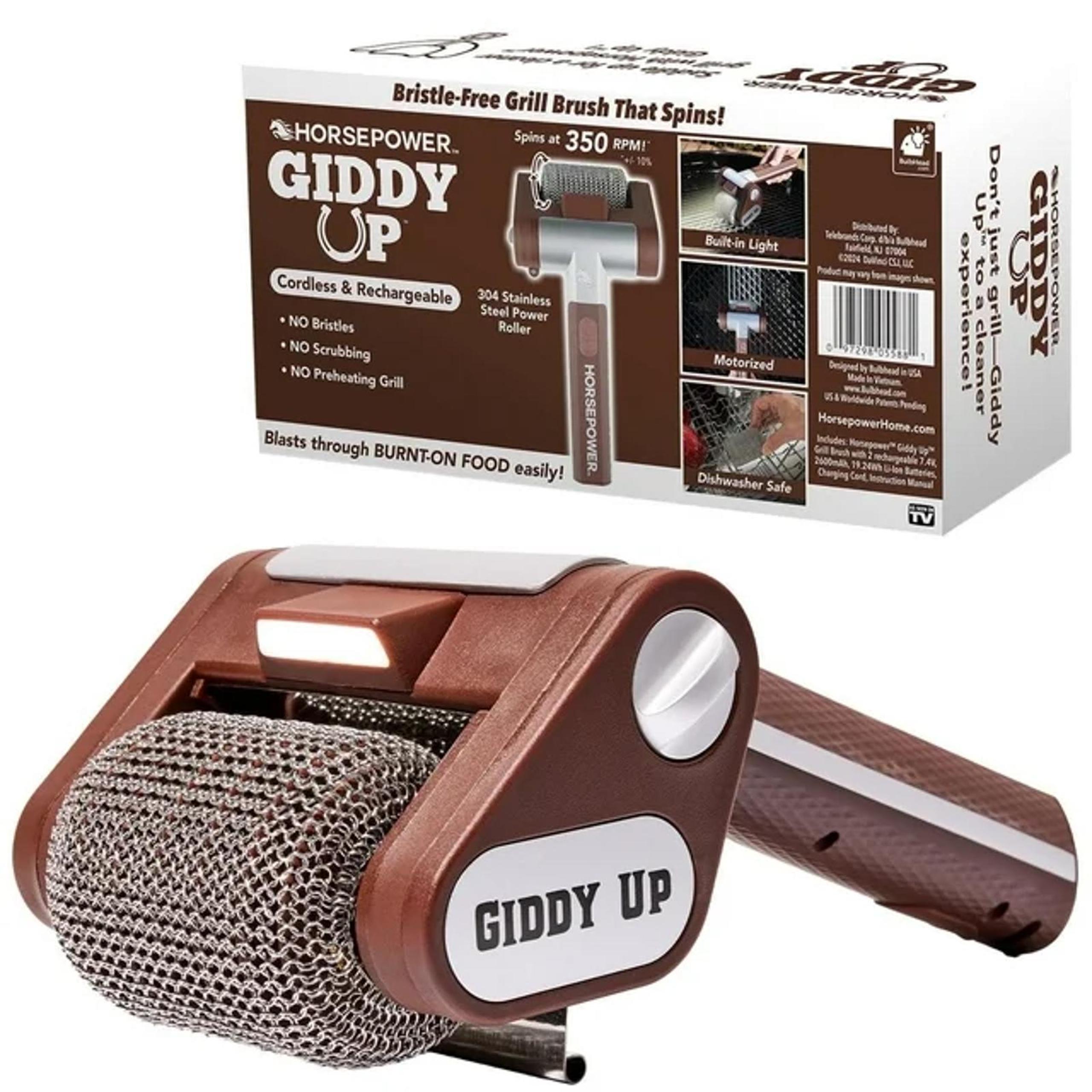 NEW SEALED HorsePower Giddy Up Grill Cleaner  Cordless Bristle-Free BBGOLD EDIT