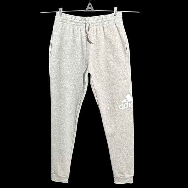Adidas Men's Fleece Sweat Pants Size XL Tall (35X34) Gray/White Tapered Leg