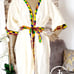 Ankara silk robe with matching hair bonnet