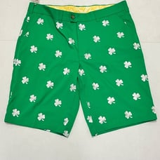 Loud Mouth Golf Shorts Men's Size 32 St. Patricks Clover Lucky Irish Green