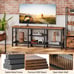 TV Media Console Table for Living Room, Bedroom, Rustic Brown