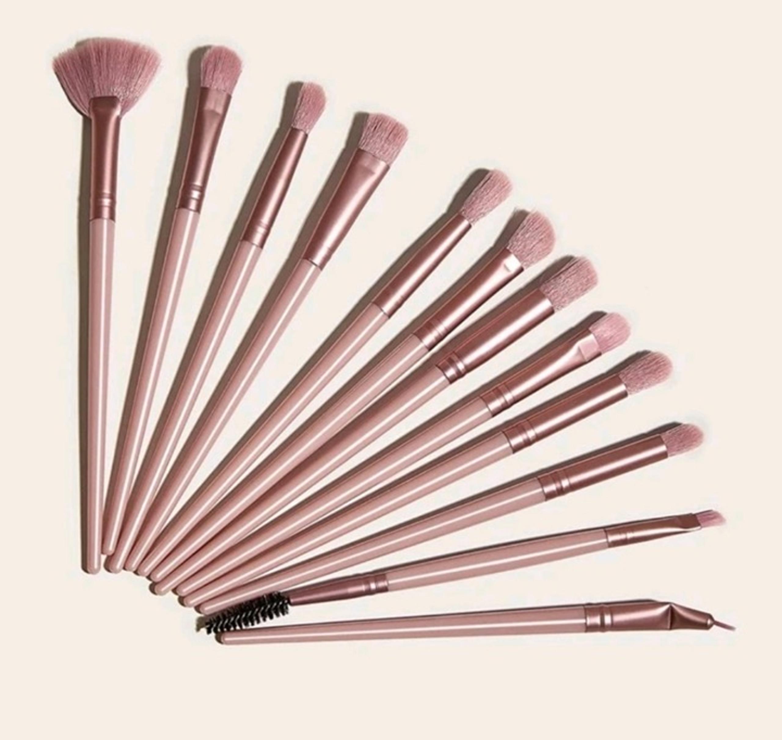 12 pink brushes set