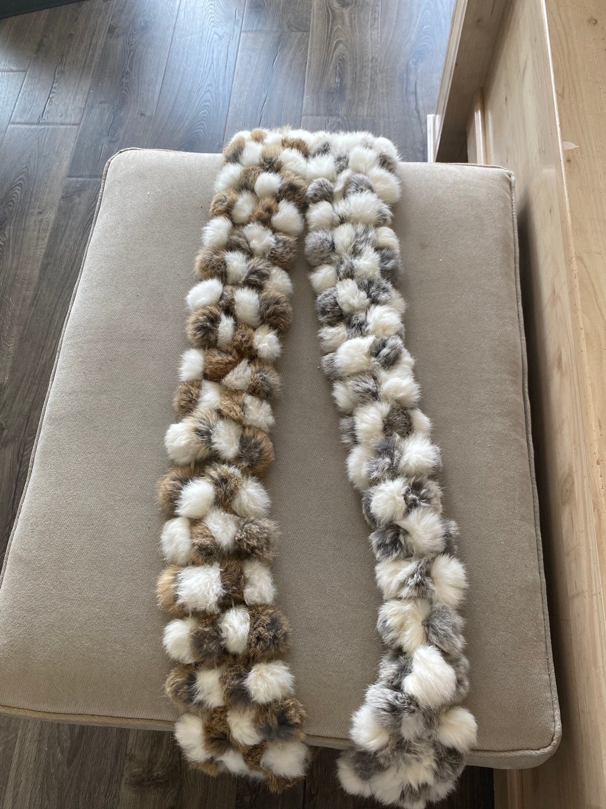 2 fur ball scarves