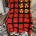 Vintage Red & Black Granny Square Afghan – Bold Rustic Americana Decor (60x40)