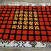 Vintage Red & Black Granny Square Afghan – Bold Rustic Americana Decor (60x40)