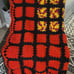 Vintage Red & Black Granny Square Afghan – Bold Rustic Americana Decor (60x40)