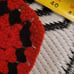 Vintage Red & Black Granny Square Afghan – Bold Rustic Americana Decor (60x40)