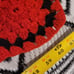 Vintage Red & Black Granny Square Afghan – Bold Rustic Americana Decor (60x40)