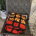Vintage Red & Black Granny Square Afghan – Bold Rustic Americana Decor (60x40)