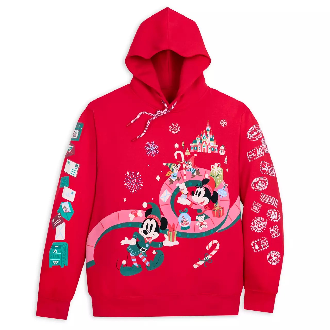 Disney Store Mickey Mouse and Friends Holiday Christmas Pullover Hoodie 2XL NWT!