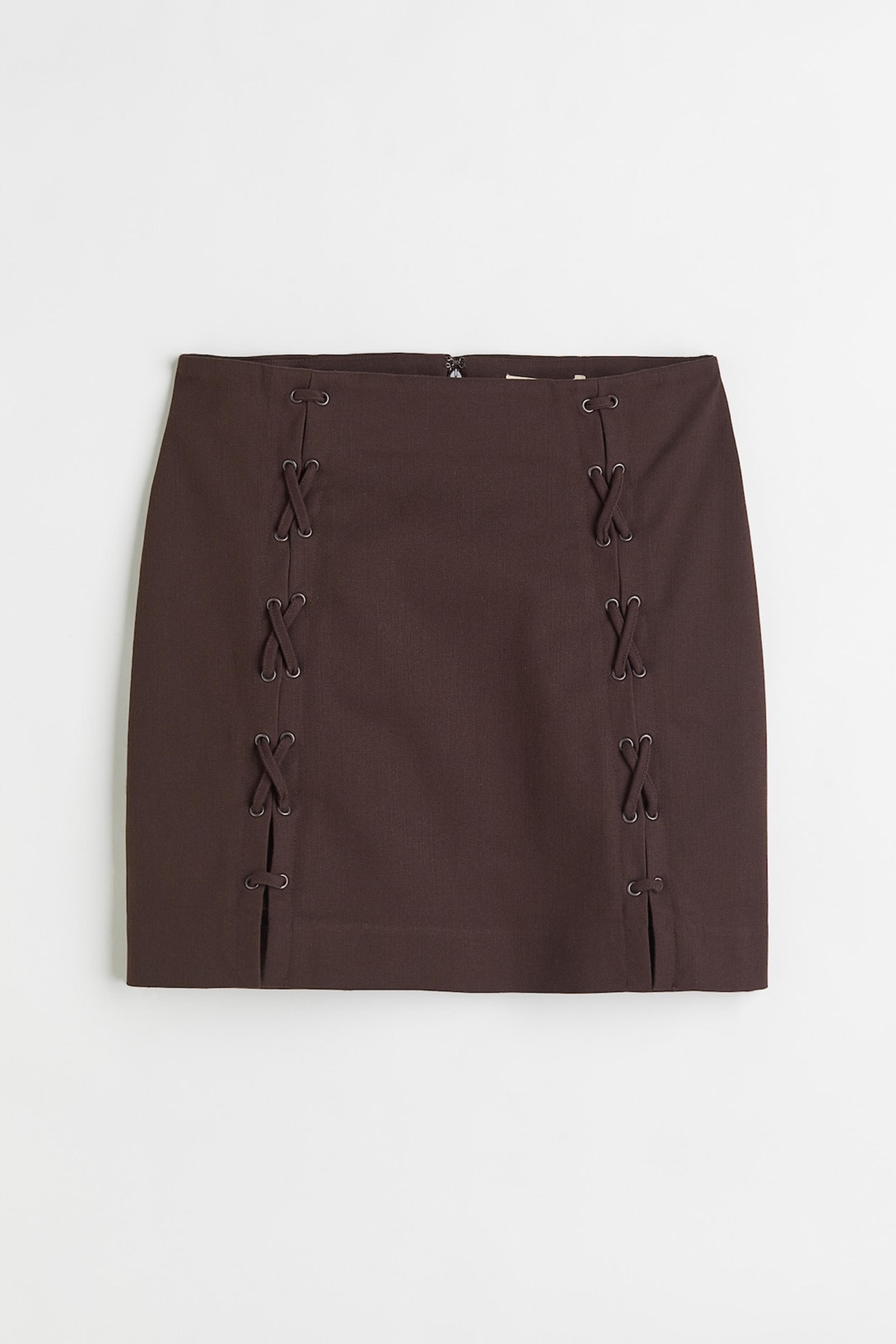 NWT H&M LACING-DETAIL TWILL SKIRT Size 2 Closet Clearance Huge Sale on Clothing