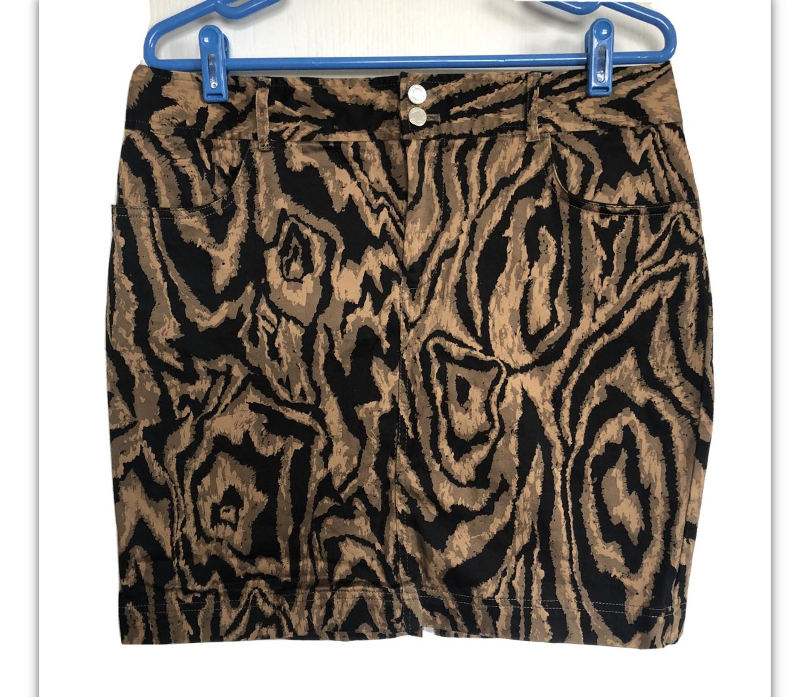 Chaps Animal Print Mini Skirt Size 12 P