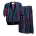 Vintage JANAN STUDIO Saks 2-Piece Outfit Set Black Striped Pleated Skirt LARGE