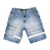 Vintage Y2K MFG Girbaud White Blue Tape Loose Baggy Cargo Denim Shorts - Size 38