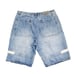 Vintage Y2K MFG Girbaud White Blue Tape Loose Baggy Cargo Denim Shorts - Size 38