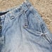 Vintage Y2K MFG Girbaud White Blue Tape Loose Baggy Cargo Denim Shorts - Size 38