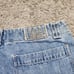 Vintage Y2K MFG Girbaud White Blue Tape Loose Baggy Cargo Denim Shorts - Size 38