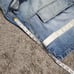 Vintage Y2K MFG Girbaud White Blue Tape Loose Baggy Cargo Denim Shorts - Size 38