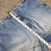 Vintage Y2K MFG Girbaud White Blue Tape Loose Baggy Cargo Denim Shorts - Size 38