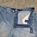 Vintage Y2K MFG Girbaud White Blue Tape Loose Baggy Cargo Denim Shorts - Size 38