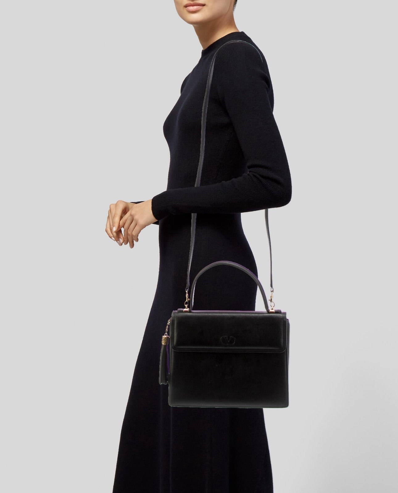 Valentino Leather Handle Bag/Crossbody Bag
