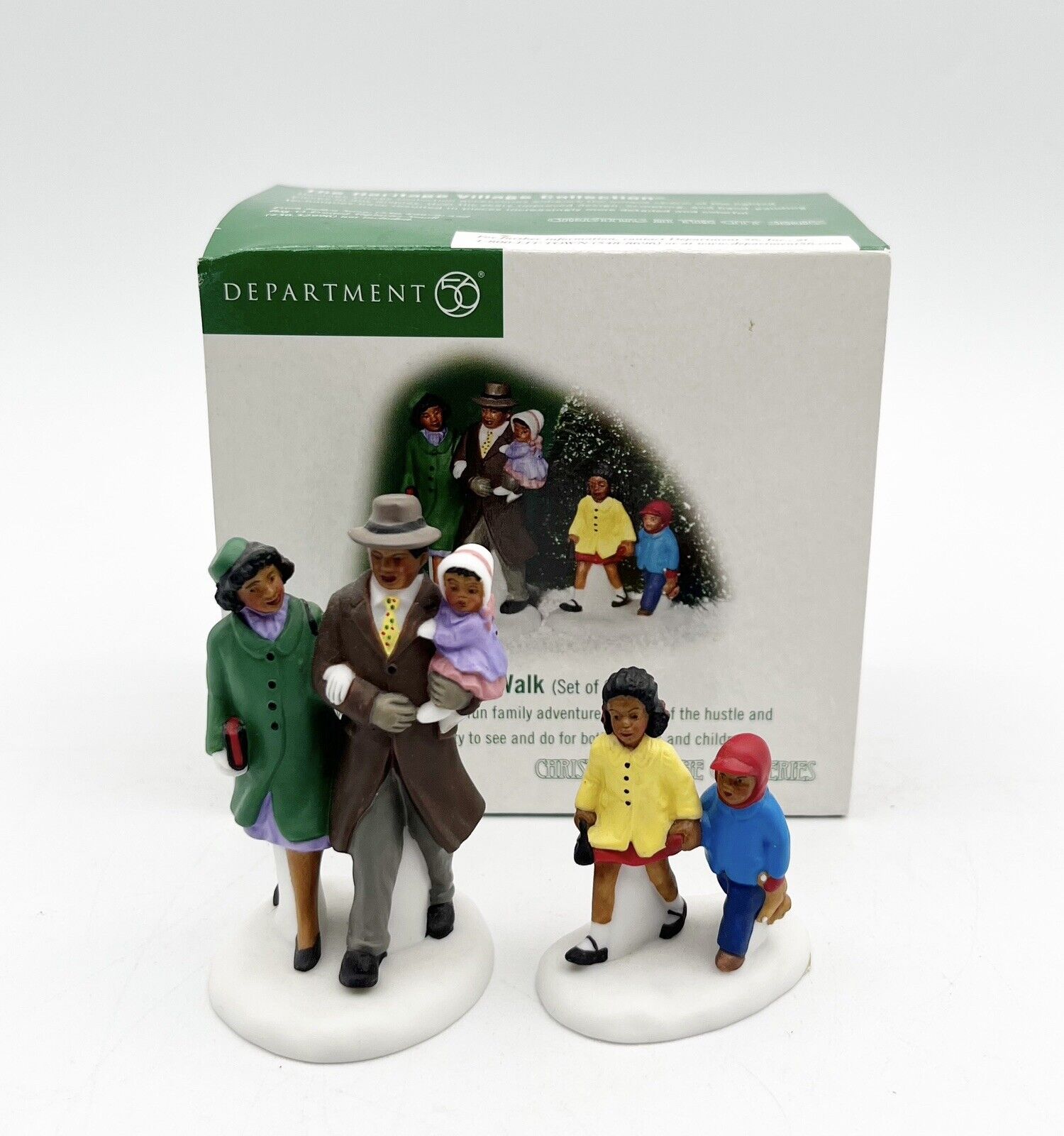 Dept 56 Christmas In the City Family Out For A Walk 58995 Black African American