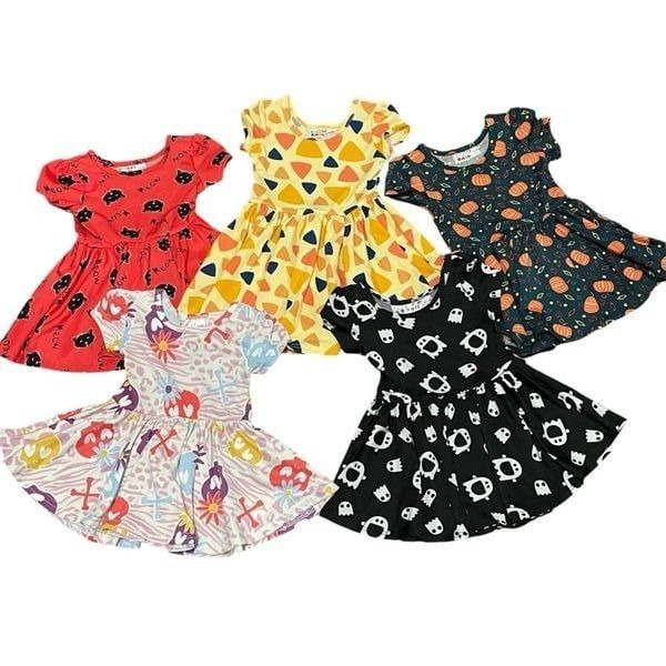 Dot Dot Smile Bundle of 5 Halloween Cap Sleeve Dresses Size 6-12 months