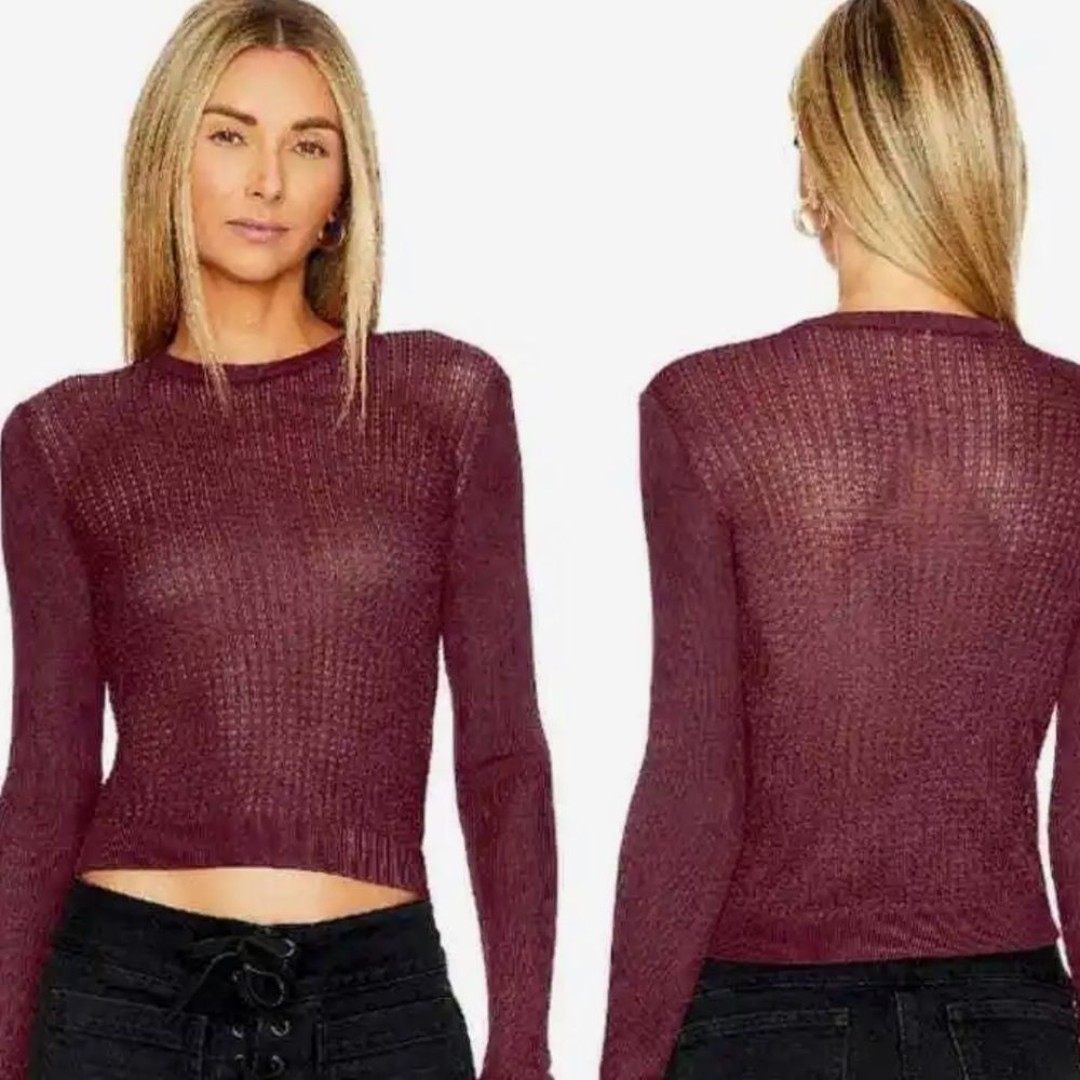 Free People | H20 Crew Pullover in Raw Garnet XS NWT