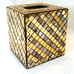 Beautiful Glass & Iridescent Mother of Pearl Mosaic Square Tissue Box Holder