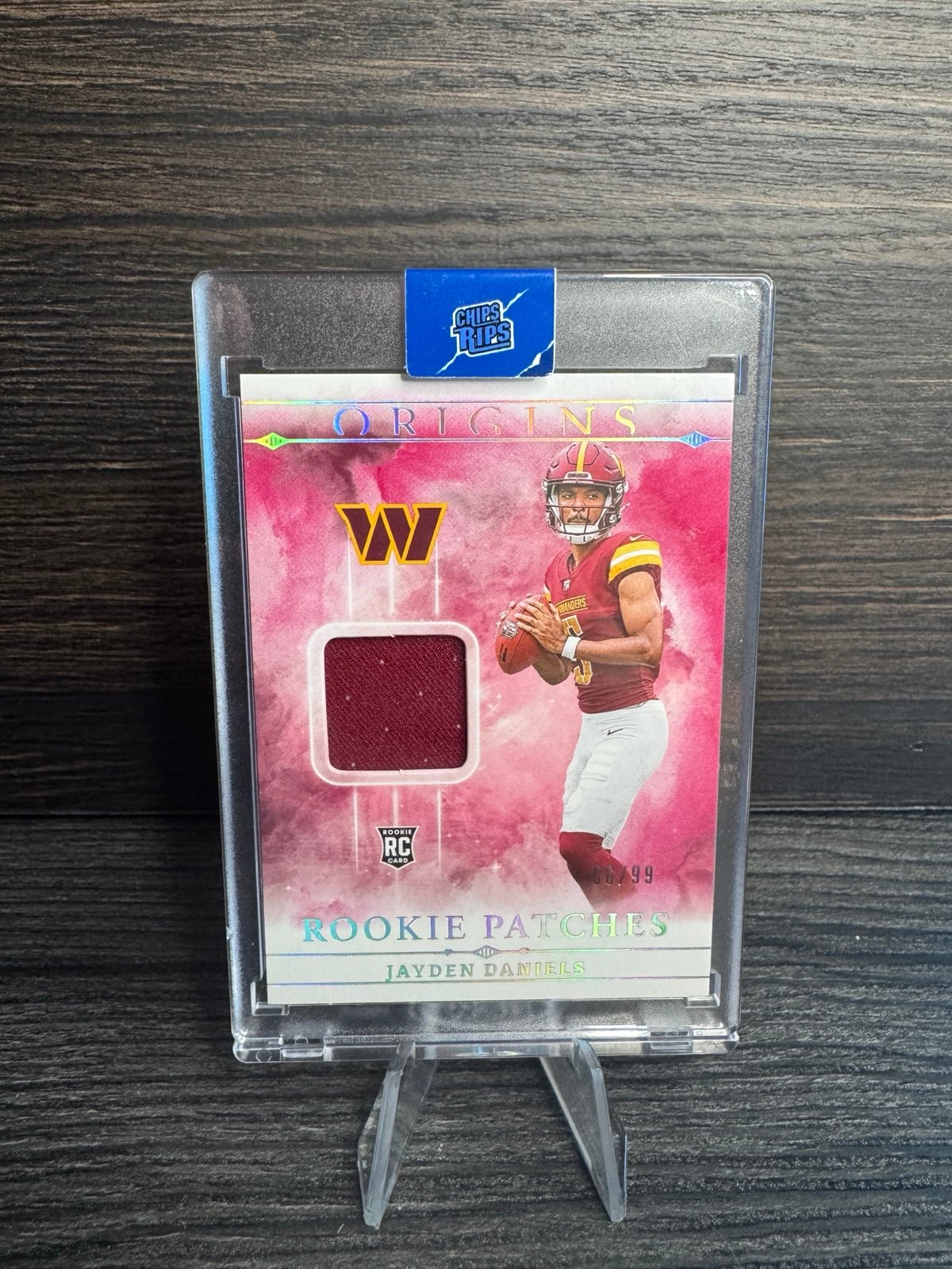 2024 Jayden Daniels Rookie # 6/99 Patch Origins Red No. RPT-JDA COMMANDERS