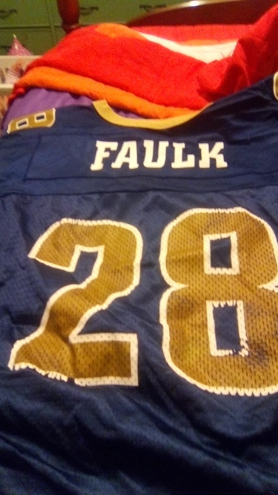 Authentic number 28 Marshall faulk footb