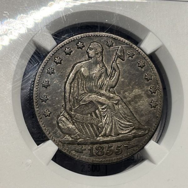 1855 O Arrows NGC XF40 50C Silver Seated Half Dollar Coin Original