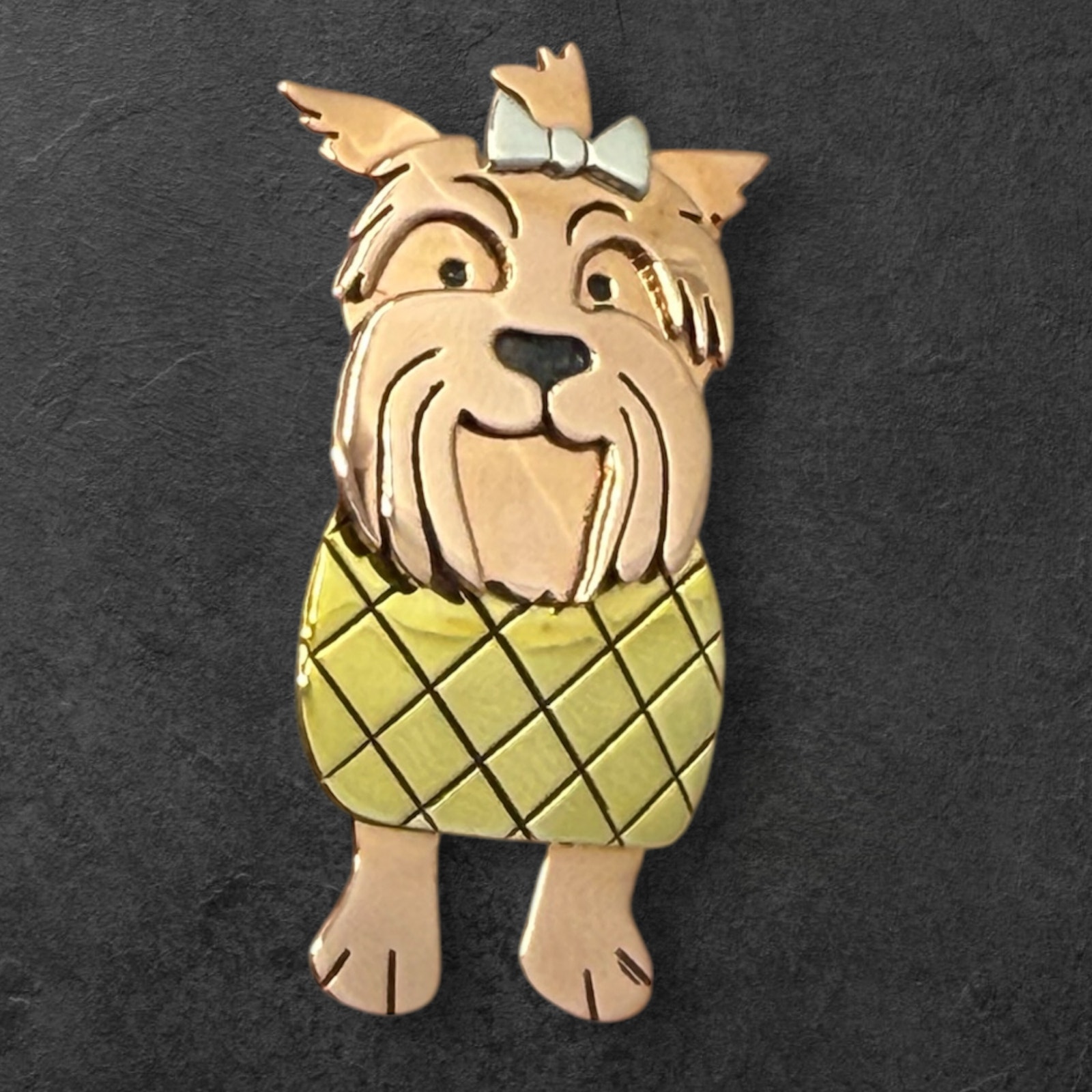 Yorkshire Terrier Pin 925 Sterling Silver Yorkie Dog Brooch Far Fetched