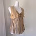 Last Kiss 100% Leather Tan Fringe V-Neck Tie Front Vest