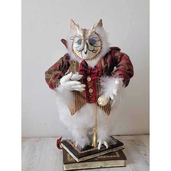 Anthropomorphic Wise Owl books librarian unique figure Mouse