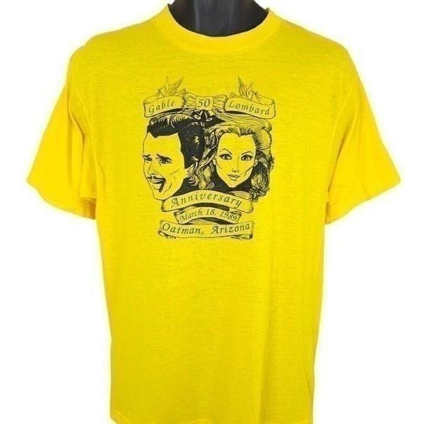 Clark Gable Carole Lombard T Shirt Mens Size Medium Vintage 80s Made In USA