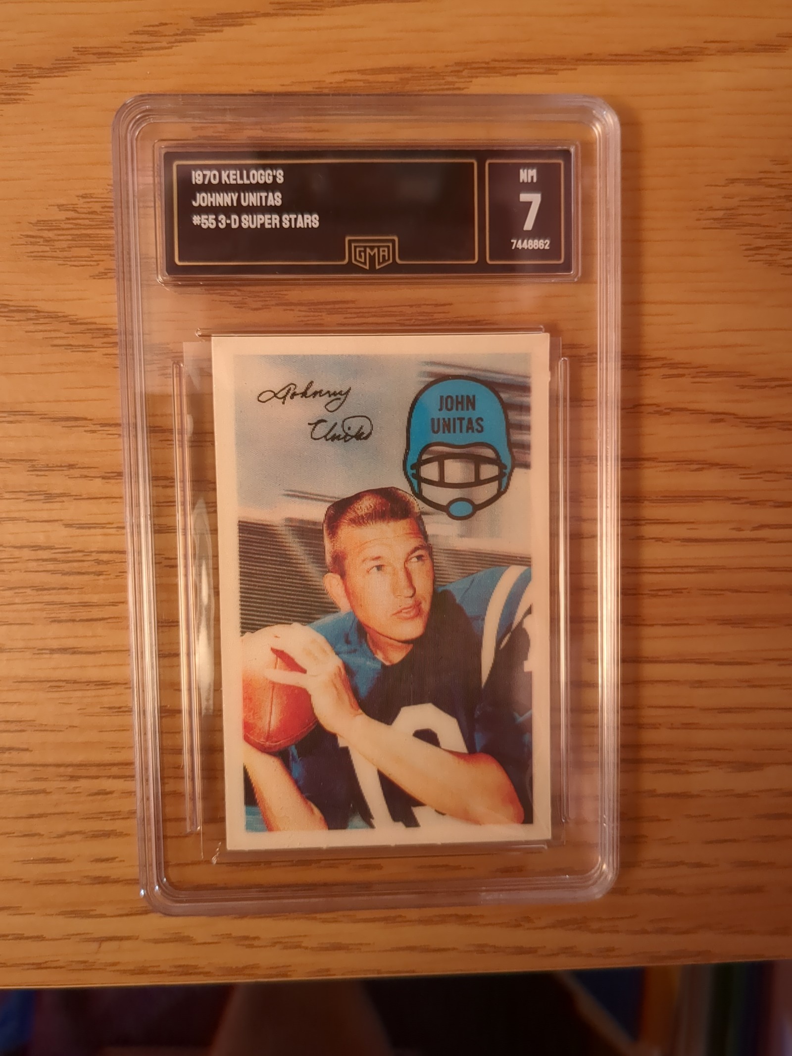 1970 Kellogg's Johnny Unitas 3D football card grade 7