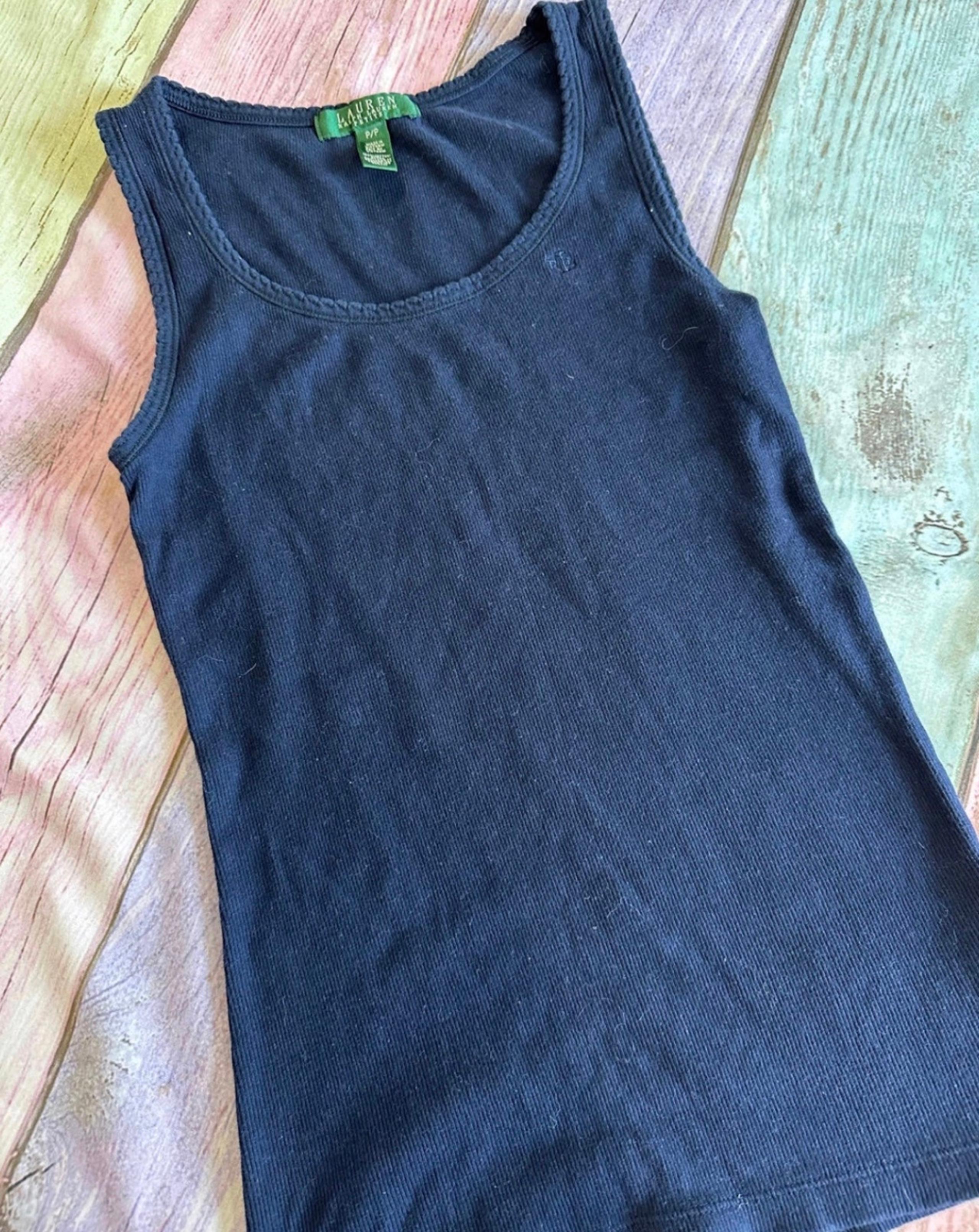 Ralph Lauren Women Sleeveless Casual Lounge Navy Blue Tank Top M
