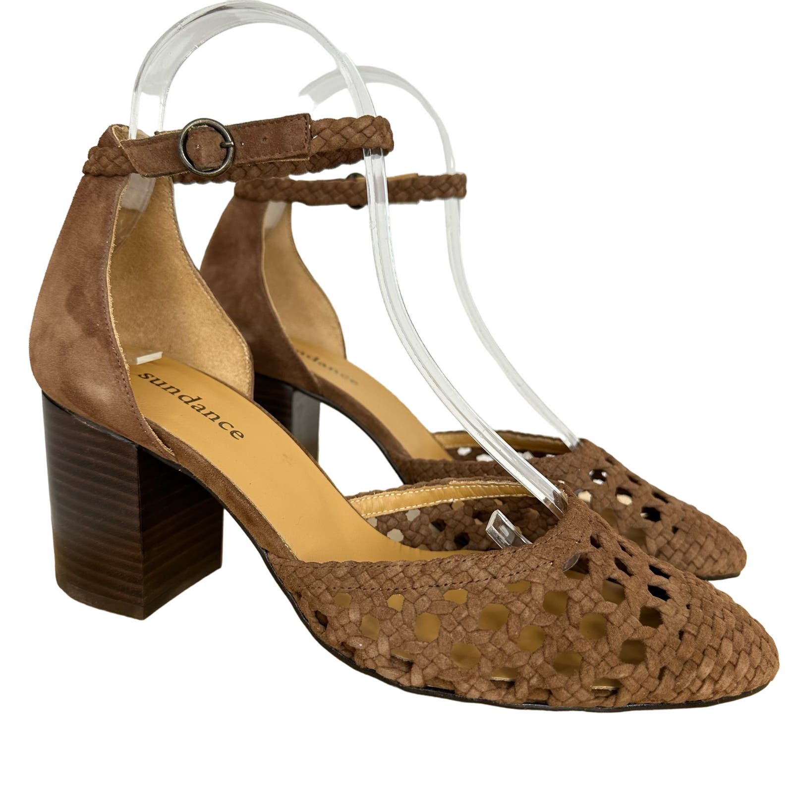 Sundance Catalog Suede Leather Mimi Shoes Block Heel Size EU 39 New 248