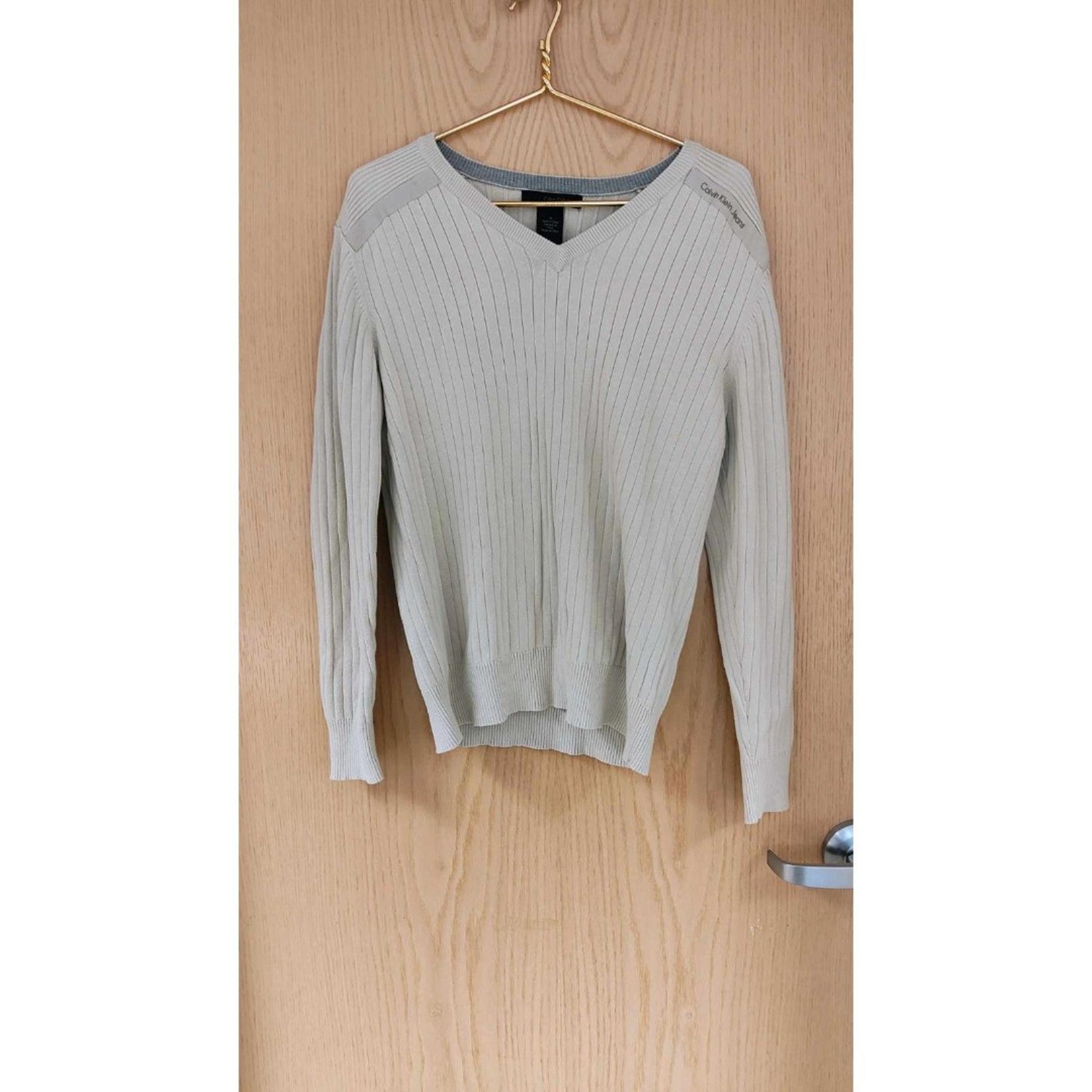 Calvin Klein Ribbed Knit V-Neck Sweater Men's Size Medium