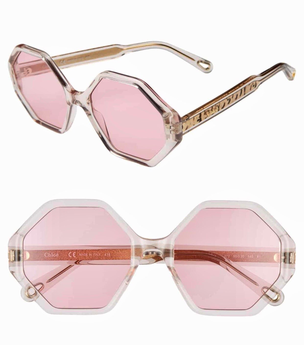 Chloe Willow 55mm Geo Sunglasses