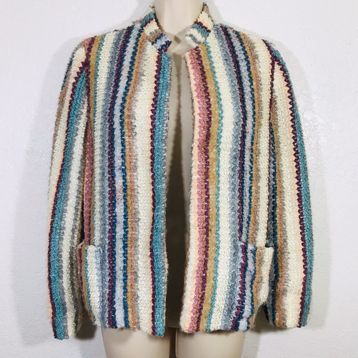 Vintage 70s Striped Tunic Blazer Jacket