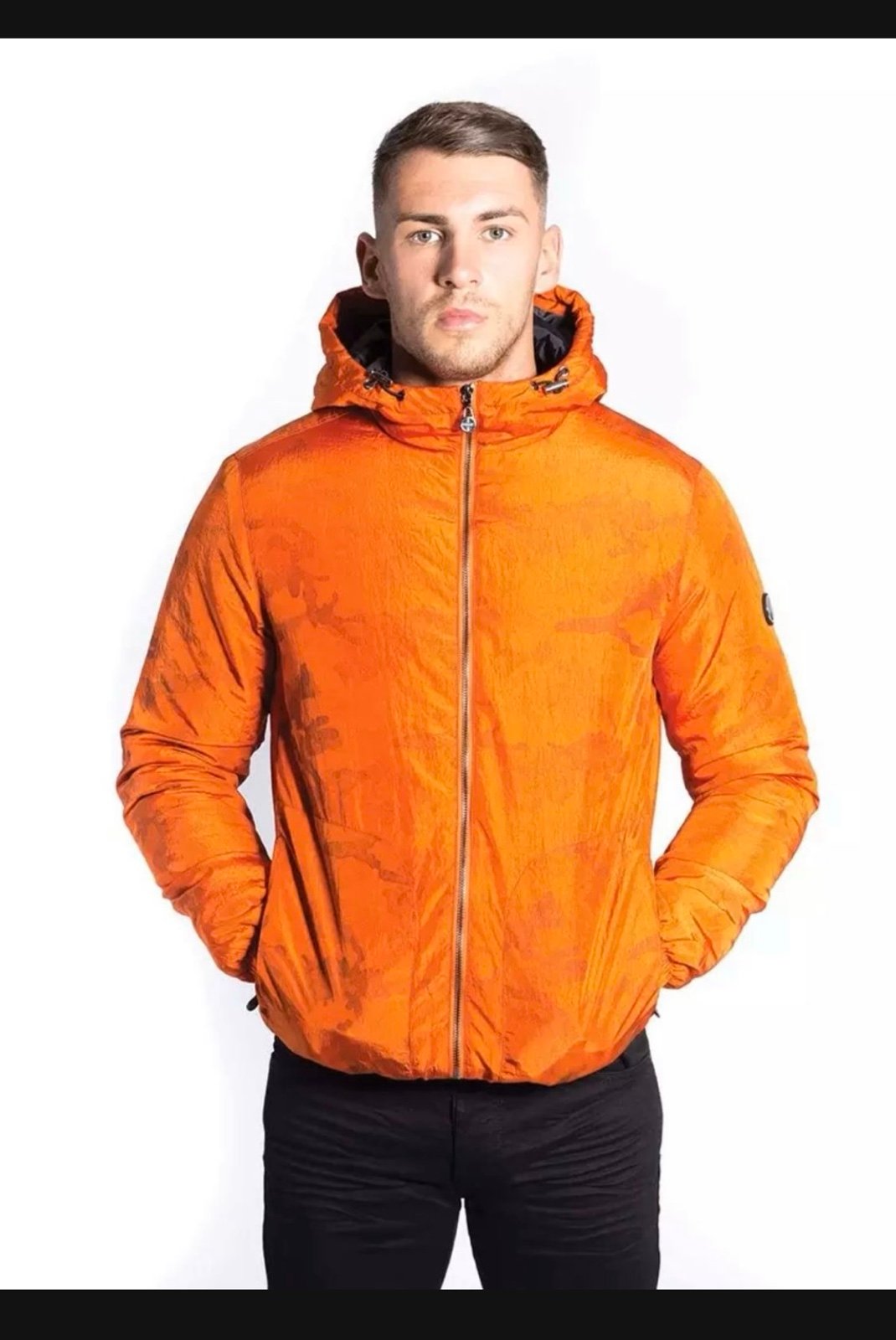 Foray Jacket - orange camo - men's Large fitted