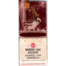 RCA Victor Madison Lake Hatchery MN Vintage Matchbook Cover SF4-Y2