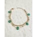 Delicate emerald green beaded flower chain bracelet
