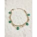 Delicate emerald green beaded flower chain bracelet