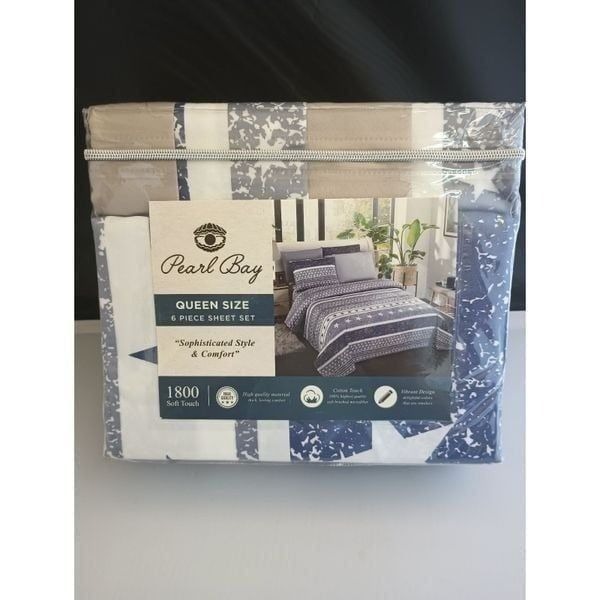 PEARL BAY by STEVE MADDEN QUEEN SIZE 6 PIECE SHEET SET MSRP 139.99  NEW WITH TA