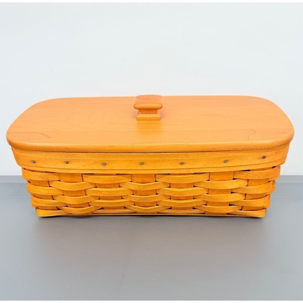 Longaberger Large Desktop Basket with Wood Lid