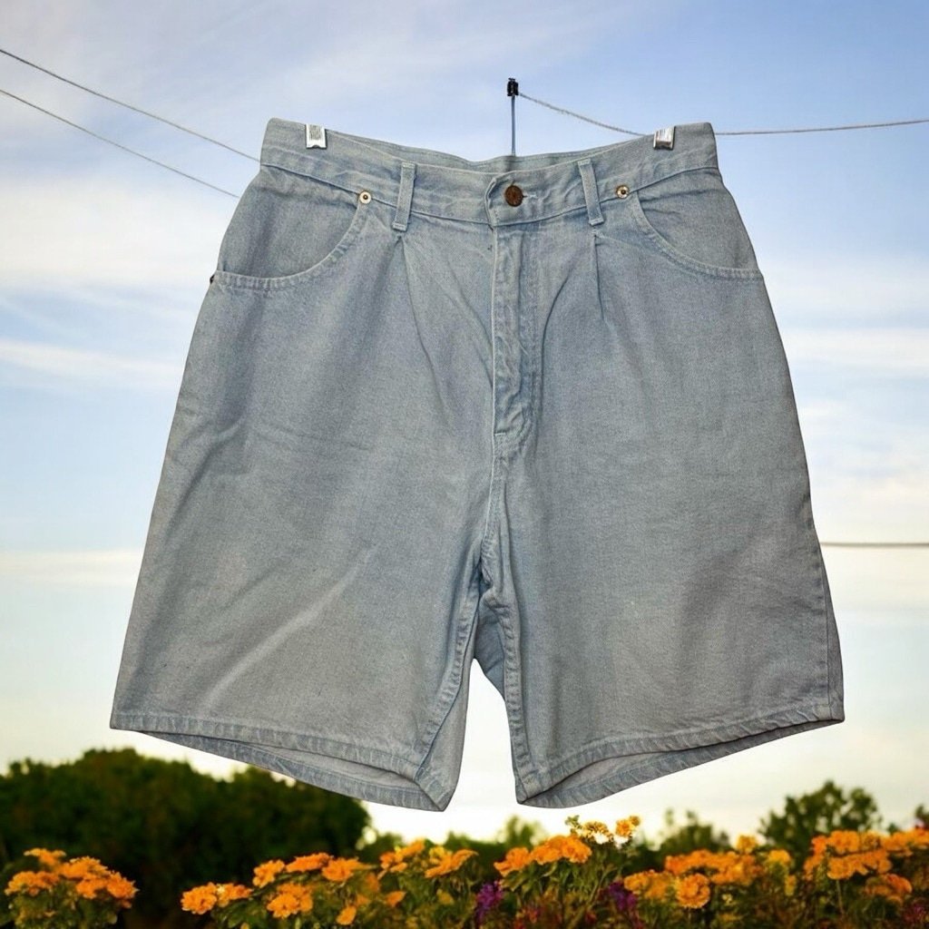 Vtg 90s Chic High Waisted Oversized Denim Jean Shorts Sz M 30” Waist